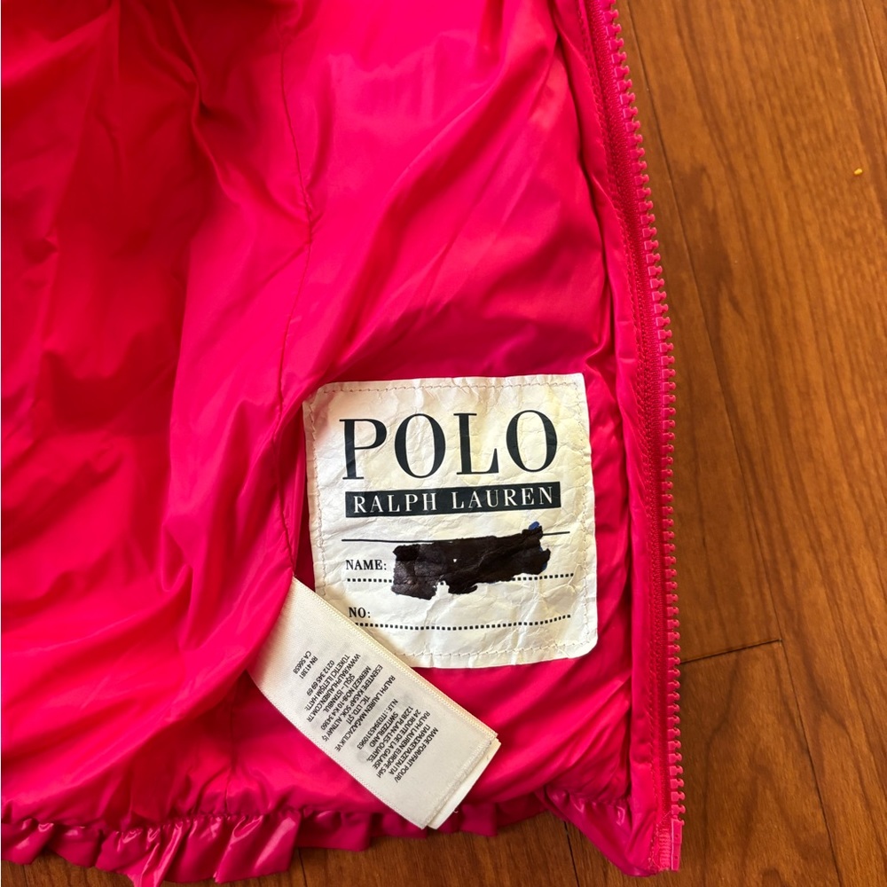 Ralph Lauren Polo Water Repellent Down Coat. Preppy Pink. Hooded Bubble Coat. - Picture 5 of 5